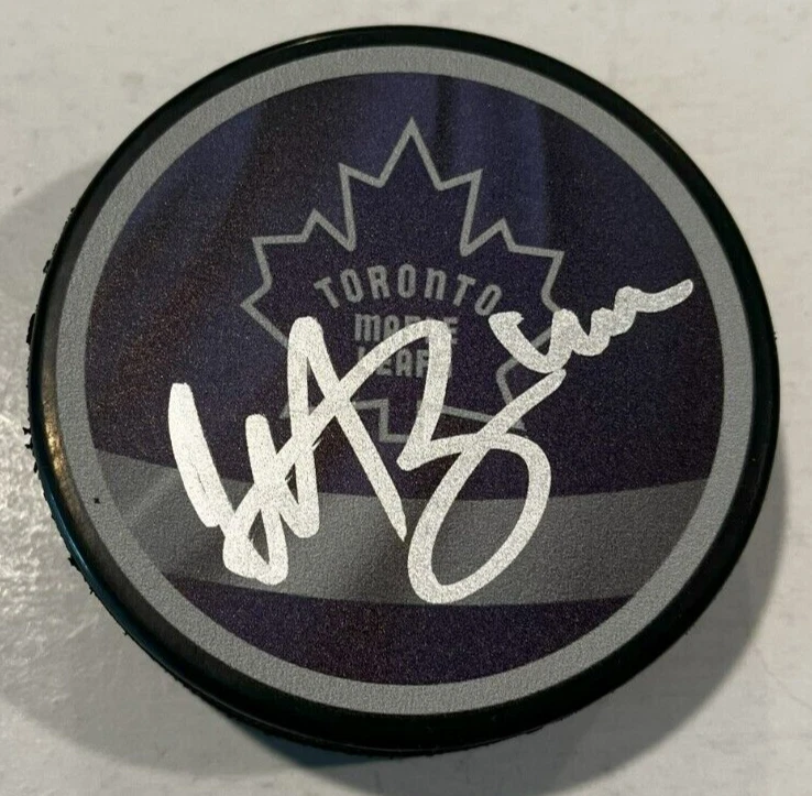 MORGAN RIELLY SIGNED TORONTO MAPLE LEAFS HOCKEY PUCK W/ CASE COA