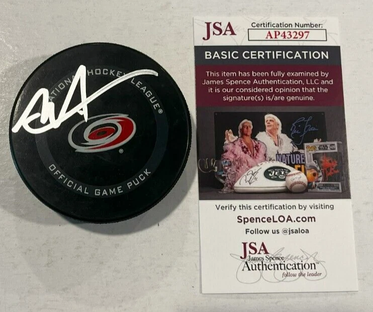 ROD BRIND'AMOUR SIGNED CAROLINA HURRICANES OFFICIAL GAME PUCK W/ CASE JSA COA