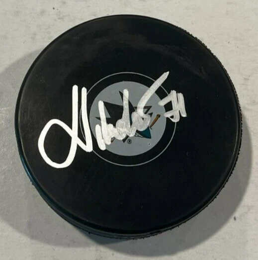 NIKOLAI KNYZHOV SIGNED SAN JOSE SHARKS HOCKEY PUCK W/ CASE COA