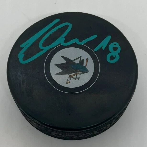 FILIP ZADINA SIGNED SAN JOSE SHARKS HOCKEY PUCK W/ CASE COA