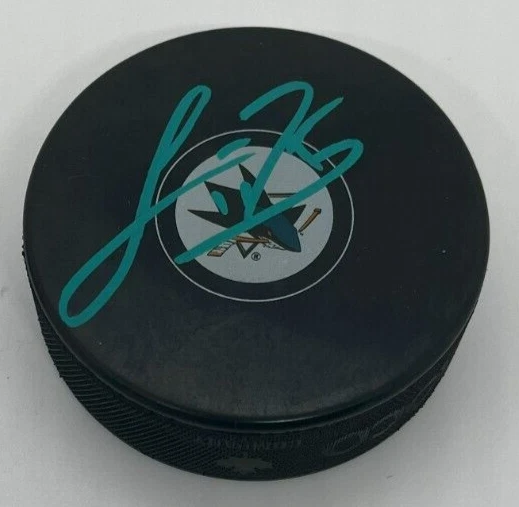 LUKE KUNIN SIGNED SAN JOSE SHARKS HOCKEY PUCK W/ CASE COA
