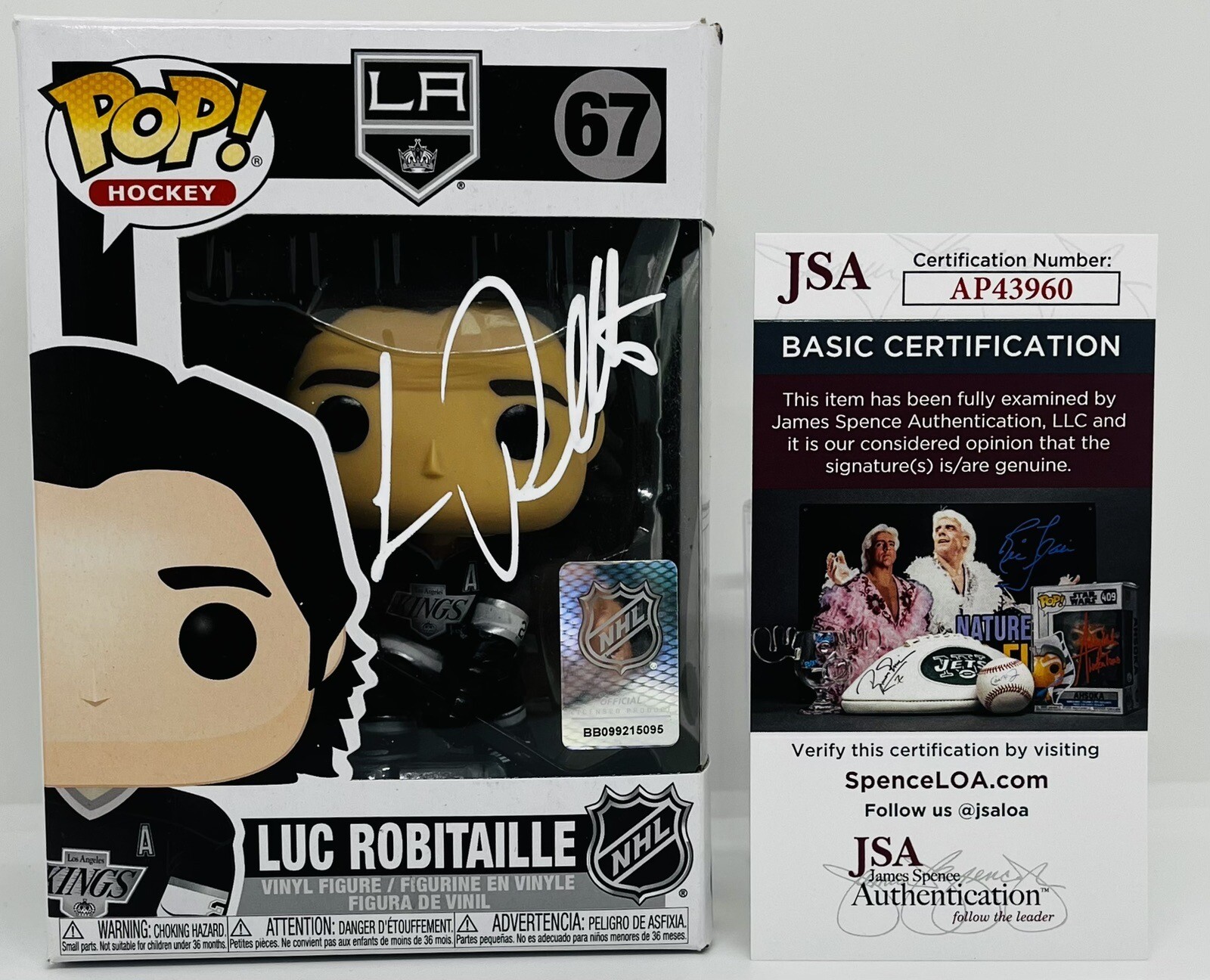 LUC ROBITAILLE SIGNED NHL HOCKEY POP FUNKO FIGURE LOS ANGELES KINGS JSA COA