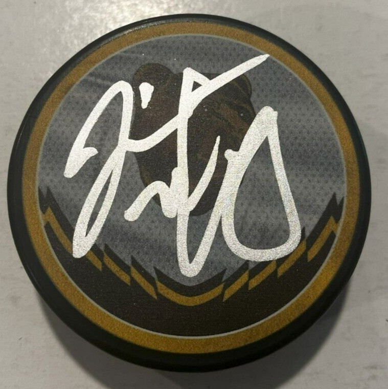JIM MONTGOMERY SIGNED BOSTON BRUINS HOCKEY PUCK W/ CASE COA