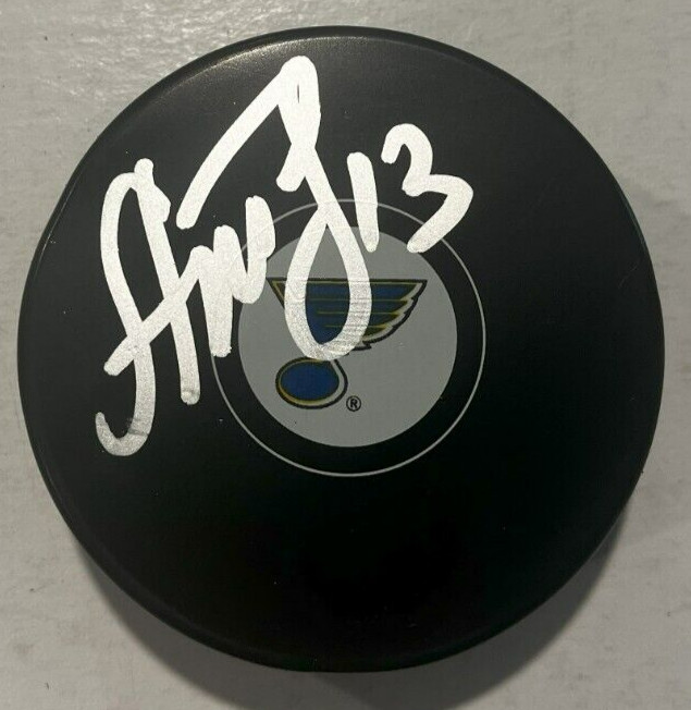 ALEXEI TOROPCHENKO SIGNED ST LOUIS BLUES HOCKEY PUCK W/ CASE COA