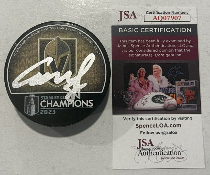 ALEX PIETRANGELO SIGNED VEGAS GOLDEN KNIGHTS 2023 STANLEY CUP PUCK W/ CASE JSA