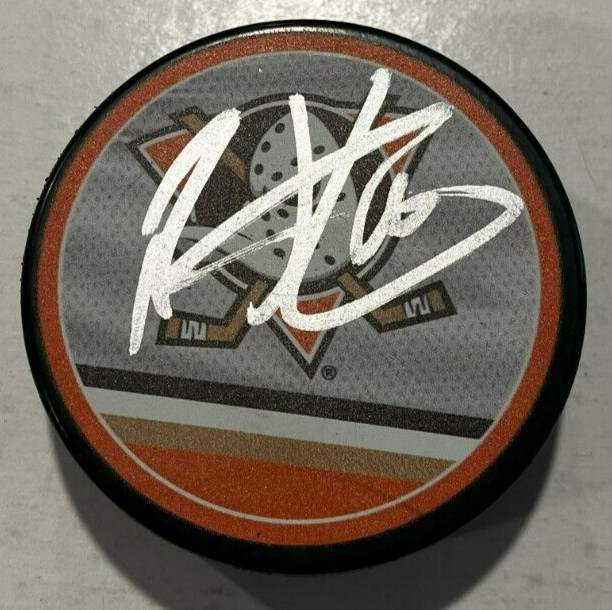 RYAN STROME SIGNED ANAHEIM DUCKS HOCKEY PUCK W/ CASE COA