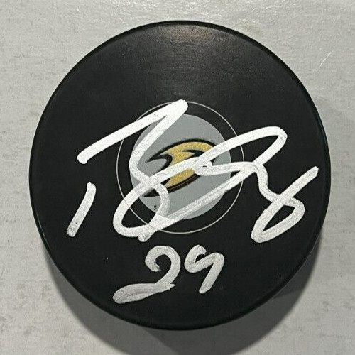 BO BENOIT-OLIVIER GROULX SIGNED ANAHEIM DUCKS HOCKEY PUCK W/ CASE COA
