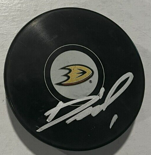 LUKAS DOSTAL SIGNED ANAHEIM DUCKS HOCKEY PUCK W/ CASE COA