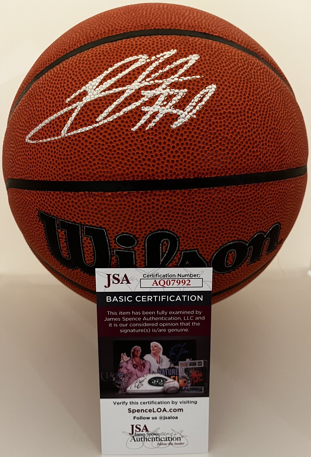 PATRICK NGONGBA SIGNED WILSON NBA BASKETBALL DUKE BLUE DEVILS JSA COA