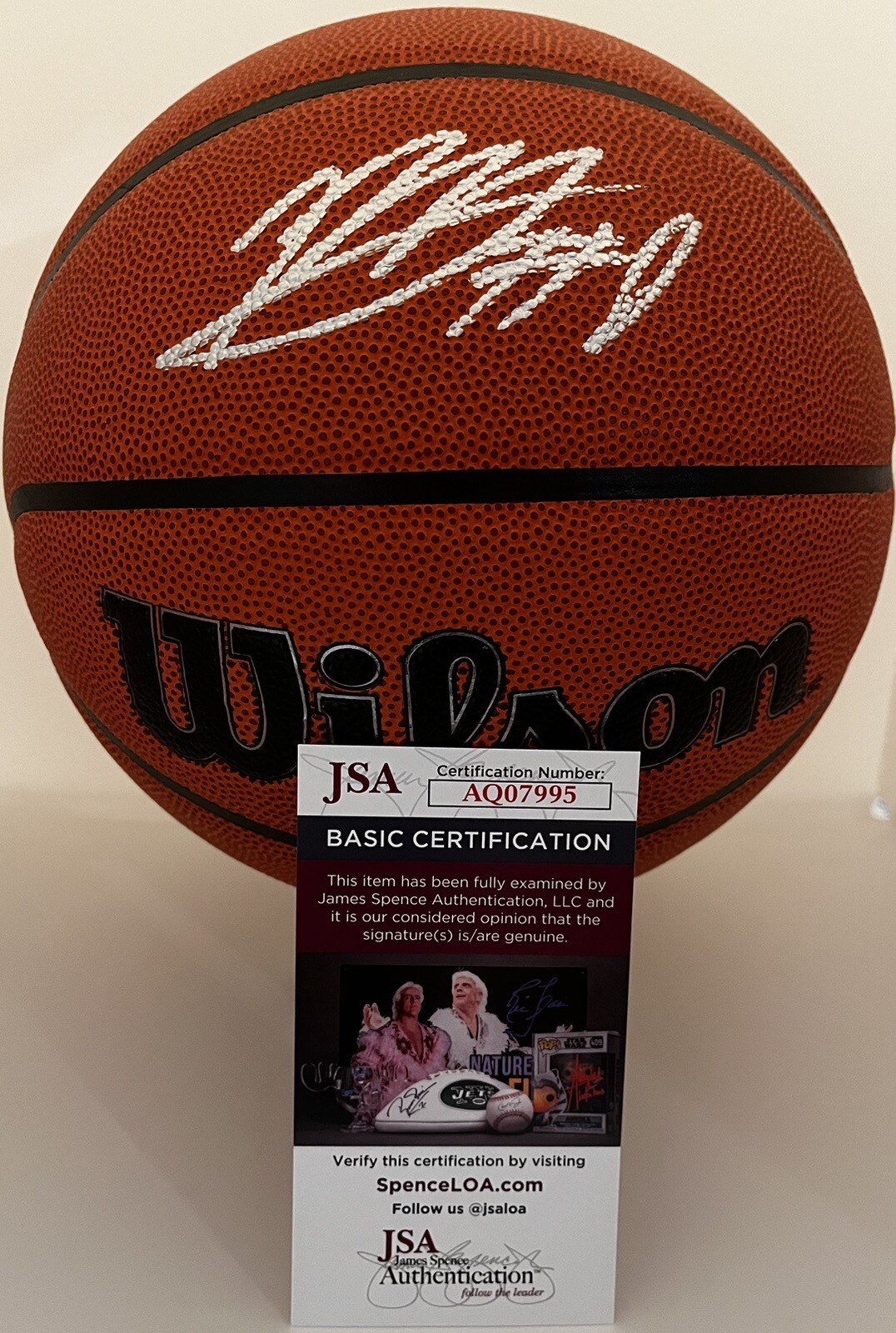 PATRICK NGONGBA SIGNED WILSON NBA BASKETBALL DUKE BLUE DEVILS JSA COA