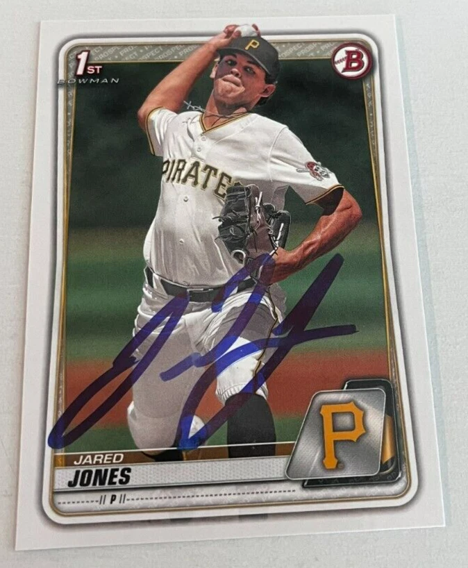 JARED JONES SIGNED 2020 BOWMAN DRAFT PROSPECT BASEBALL CARD AUTO