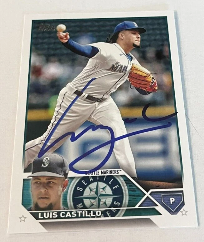 LUIS CASTILLO SIGNED 2023 TOPPS BASEBALL CARD AUTO