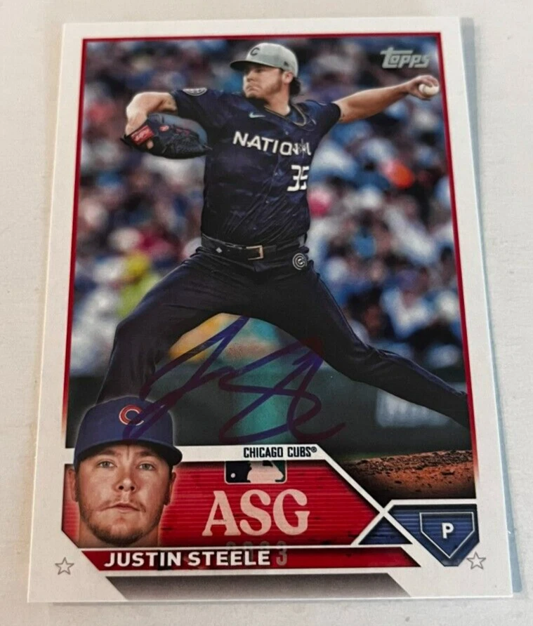 JUSTIN STEELE SIGNED 2023 TOPPS BASEBALL ALL STAR CARD AUTO