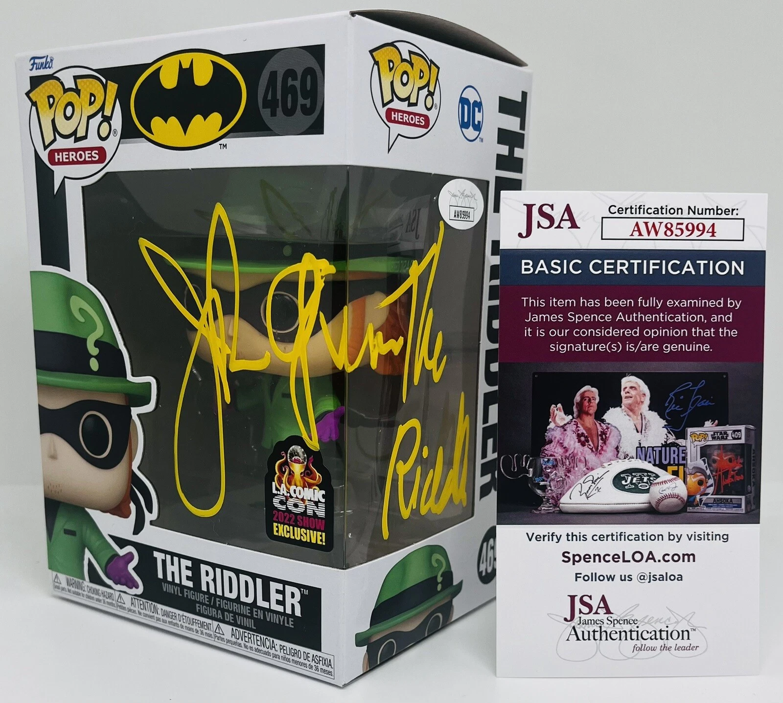 JOHN GLOVER SIGNED THE RIDDLER POP FUNKO FIGURE BATMAN ANIMATED SERIES JSA COA