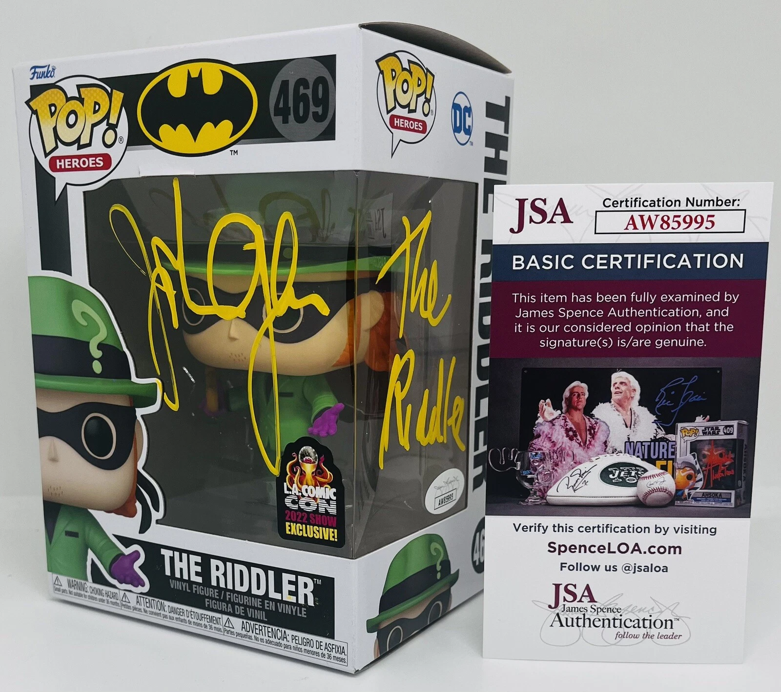 JOHN GLOVER SIGNED THE RIDDLER POP FUNKO FIGURE BATMAN ANIMATED SERIES JSA COA
