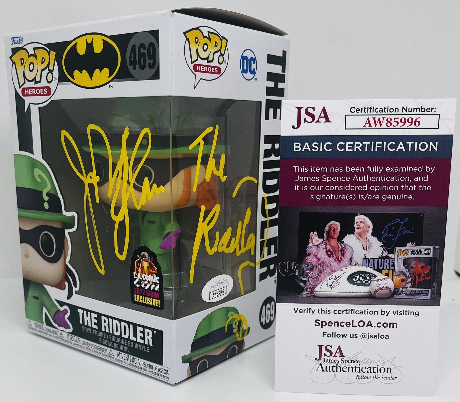 JOHN GLOVER SIGNED THE RIDDLER POP FUNKO FIGURE BATMAN ANIMATED SERIES JSA COA