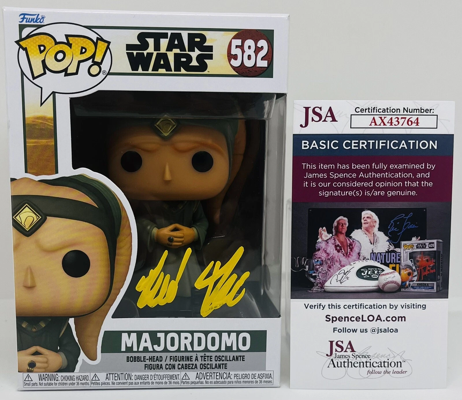 DAVID PASQUESI SIGNED MAJORDOMO POP FUNKO FIGURE STAR WARS BOBA FETT JSA COA
