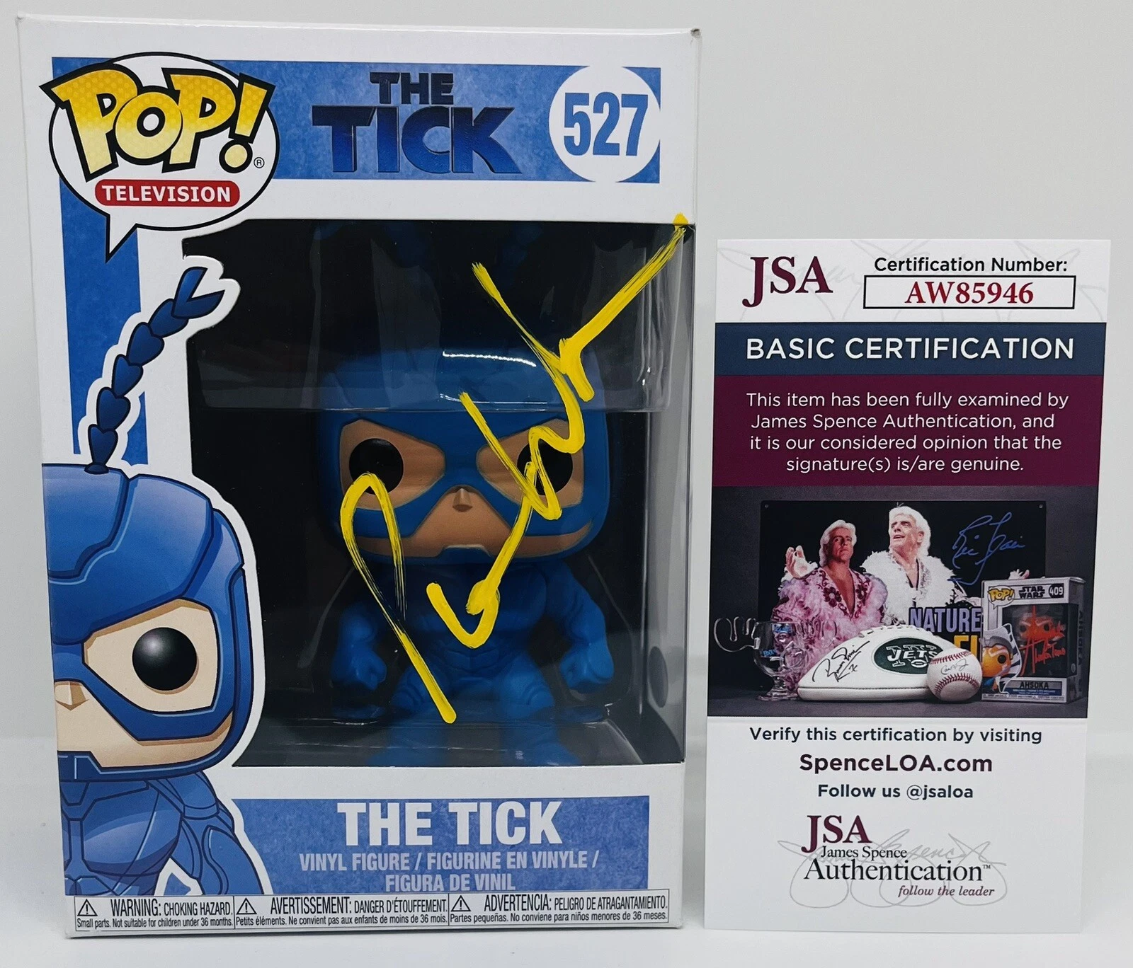 PATRICK WARBURTON SIGNED THE TICK POP FUNKO FIGURE THE TICK TV SHOW JSA COA