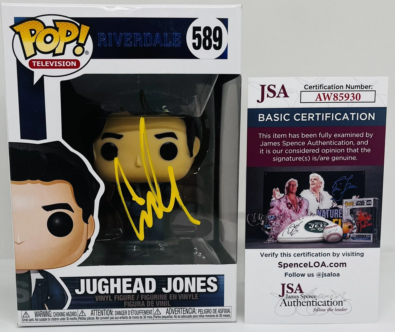 COLE SPROUSE SIGNED JUGHEAD JONES POP FUNKO FIGURE RIVERDALE TV SHOW JSA COA