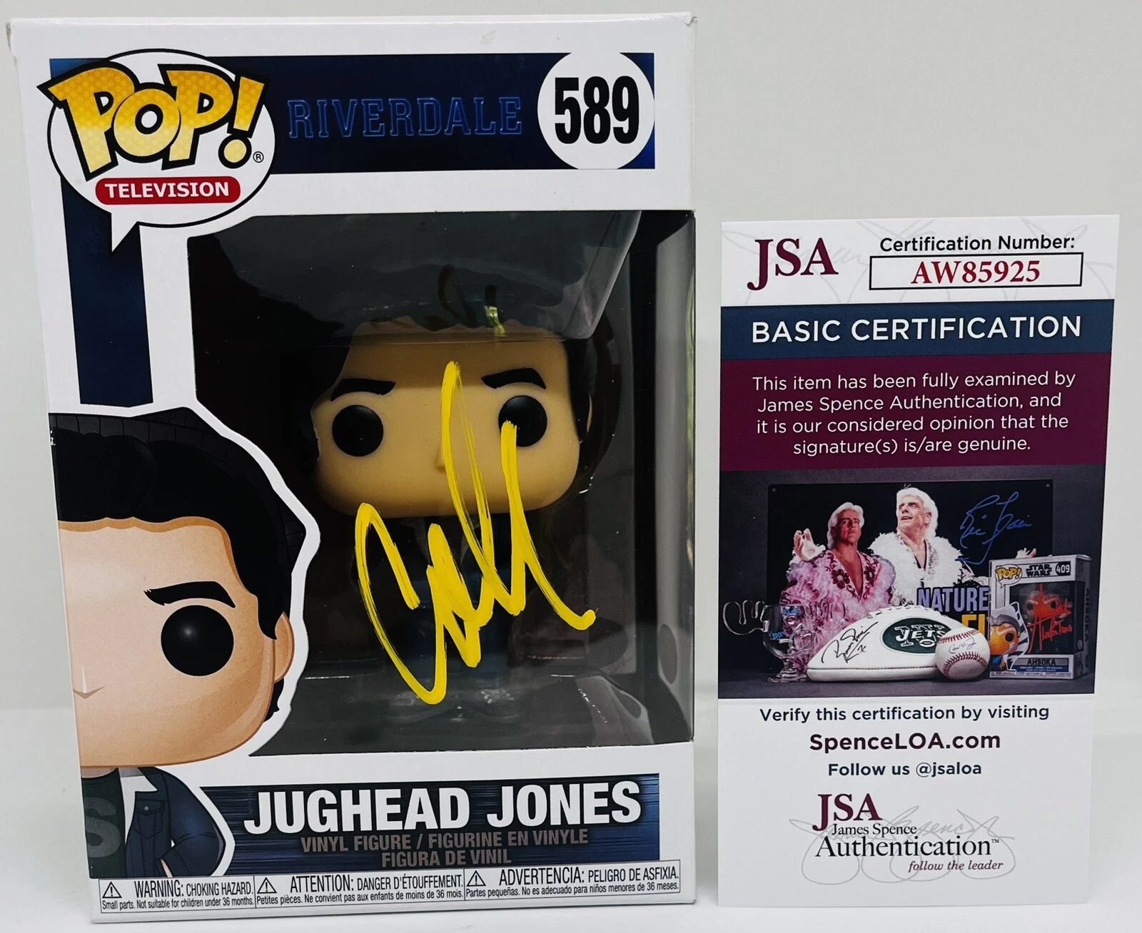 COLE SPROUSE SIGNED JUGHEAD JONES POP FUNKO FIGURE RIVERDALE TV SHOW JSA COA