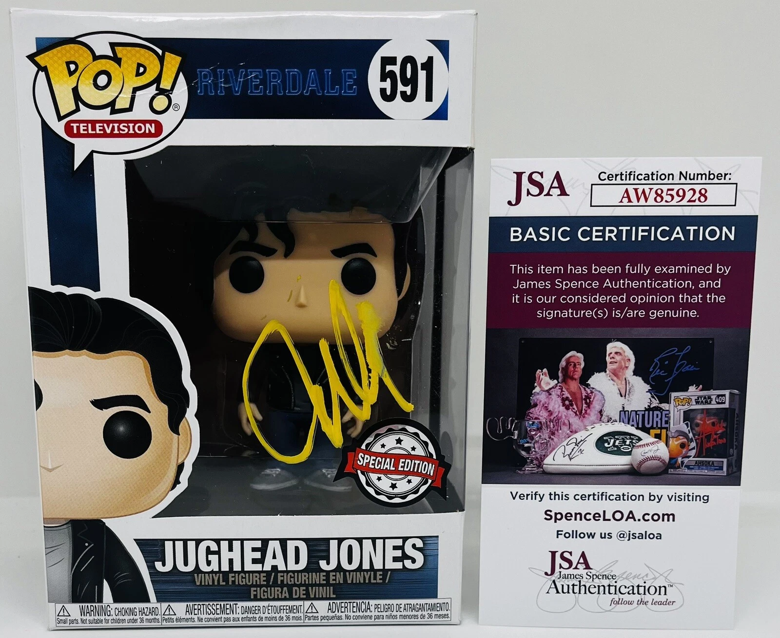 COLE SPROUSE SIGNED JUGHEAD JONES POP FUNKO FIGURE RIVERDALE TV SHOW JSA COA
