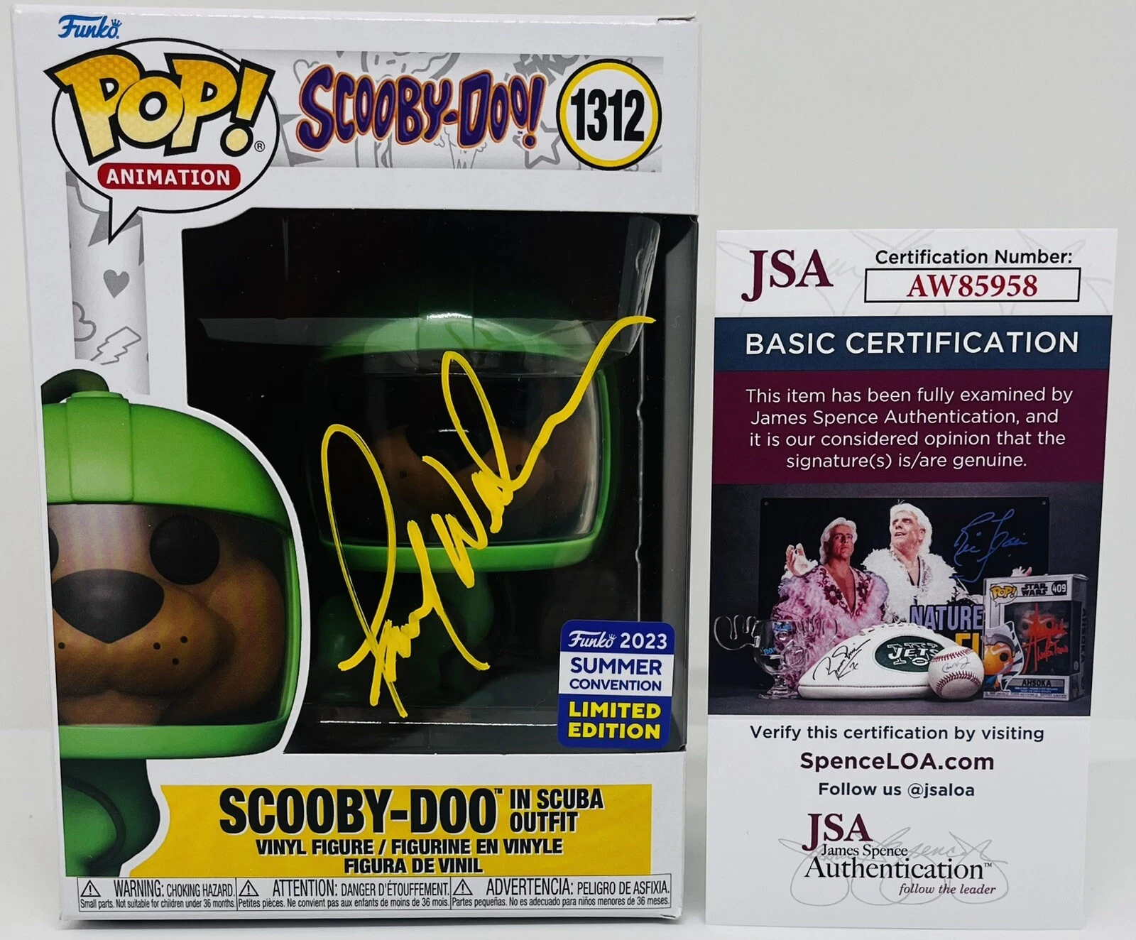 FRANK WELKER SIGNED SCOOBY DOO IN SUBA OUTFIT POP FUNKO FIGURE JSA COA