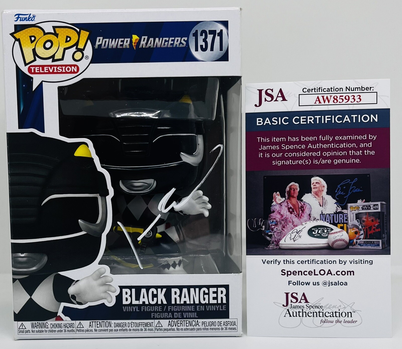 JOHNNY YONG BOSCH SIGNED BLACK RANGER POP FUNKO FIGURE POWER RANGERS JSA COA