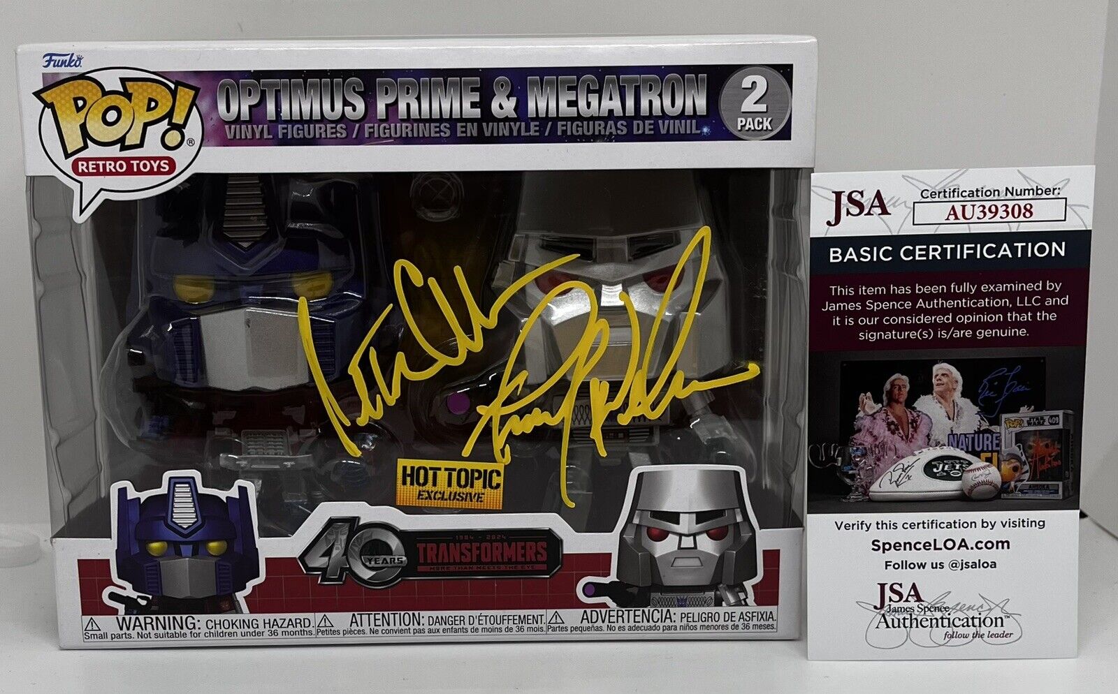 PETER CULLEN FRANK WELKER SIGNED POP FUNKO FIGURE TRANSFORMERS JSA COA