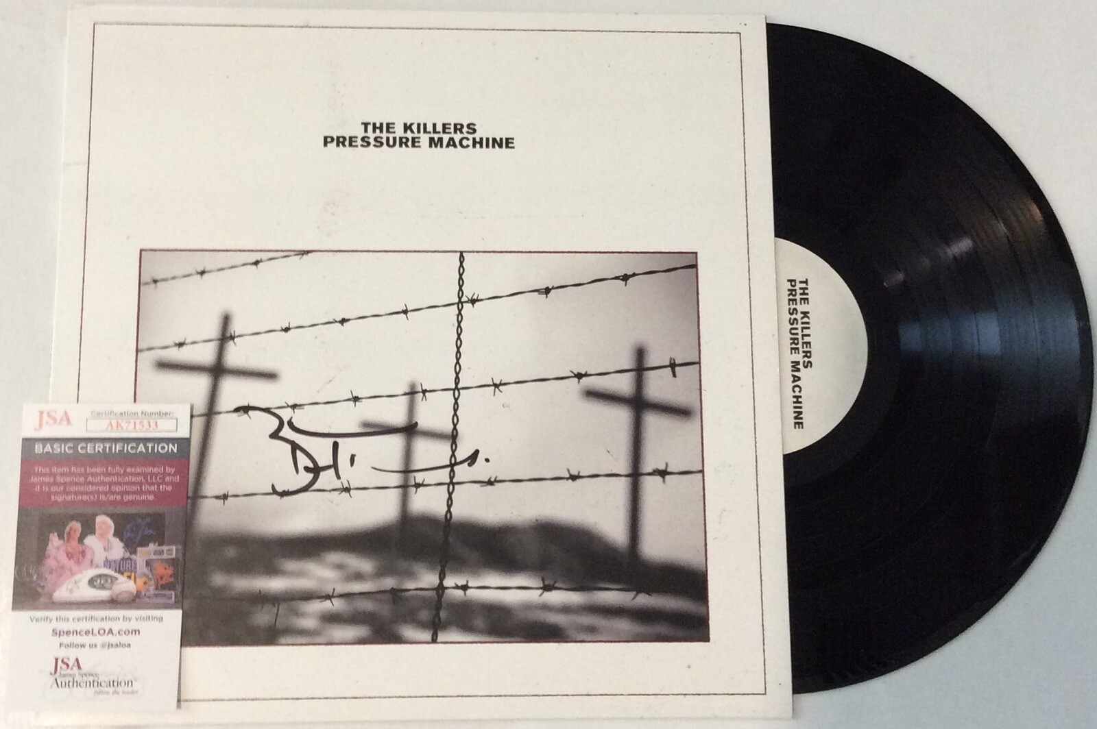 BRANDON FLOWERS SIGNED KILLERS PRESSURE MACHINE VINYL LP RECORD ALBUM JSA COA