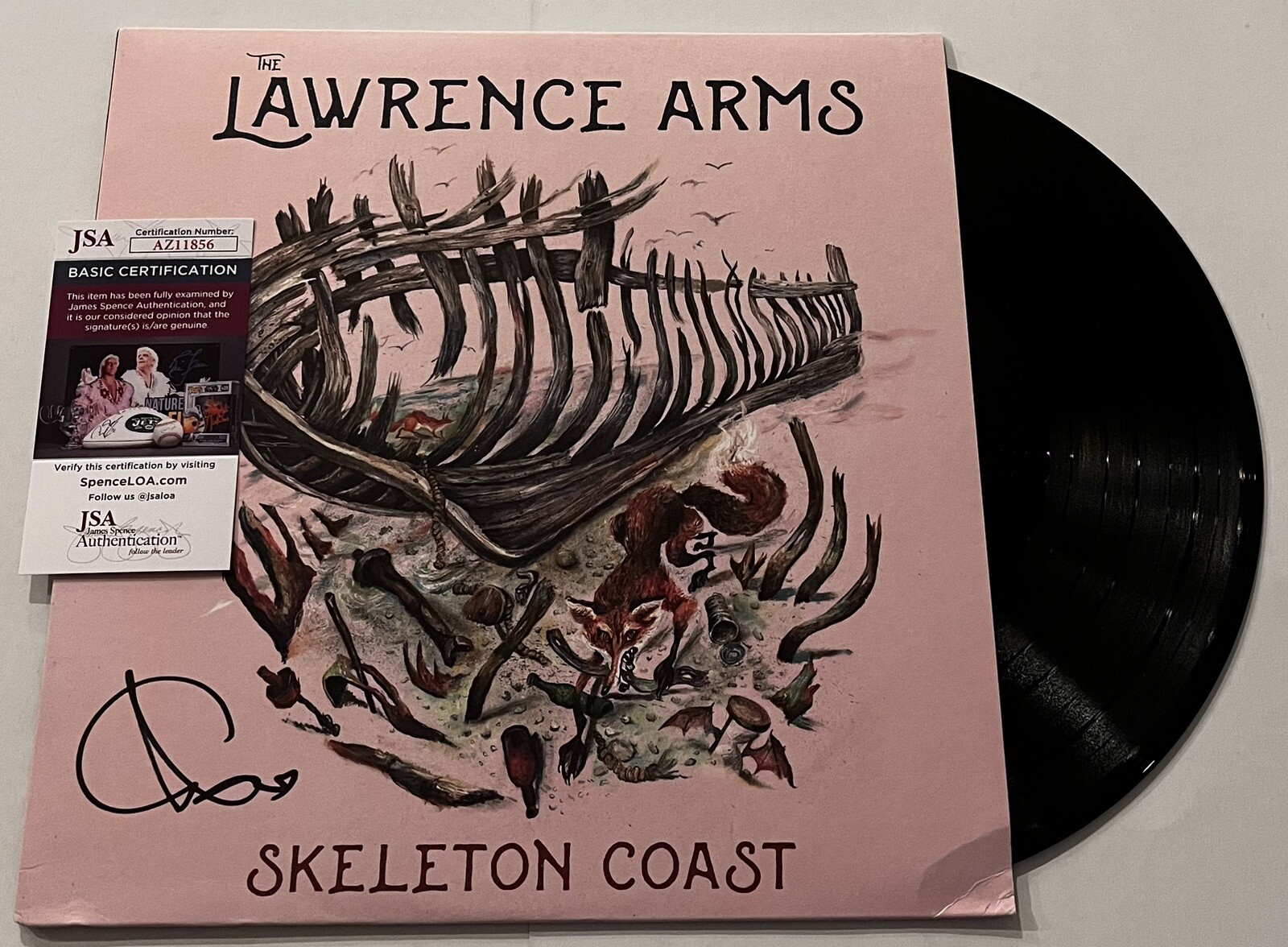 THE LAWRENCE ARMS CHRIS MCCAUGHAN SIGNED SKELETON COAST LP VINYL RECORD JSA COA