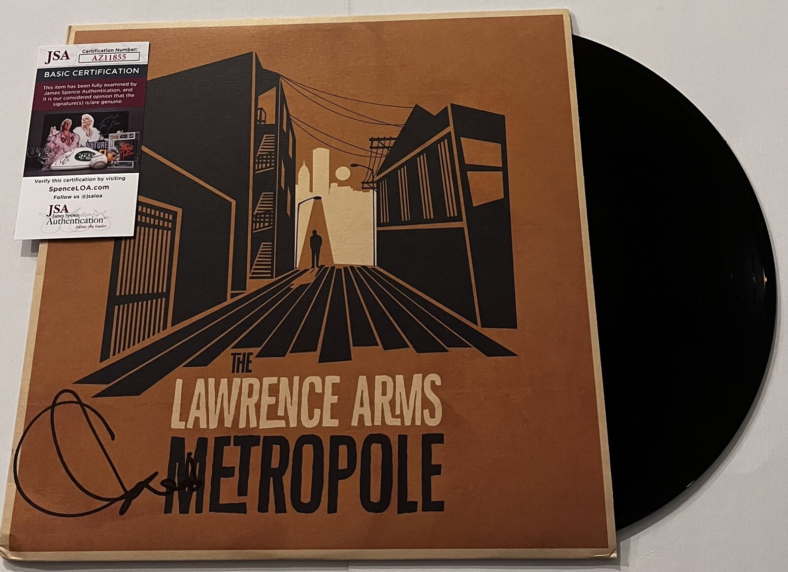 THE LAWRENCE ARMS CHRIS MCCAUGHAN SIGNED METROPOLE LP VINYL RECORD JSA COA