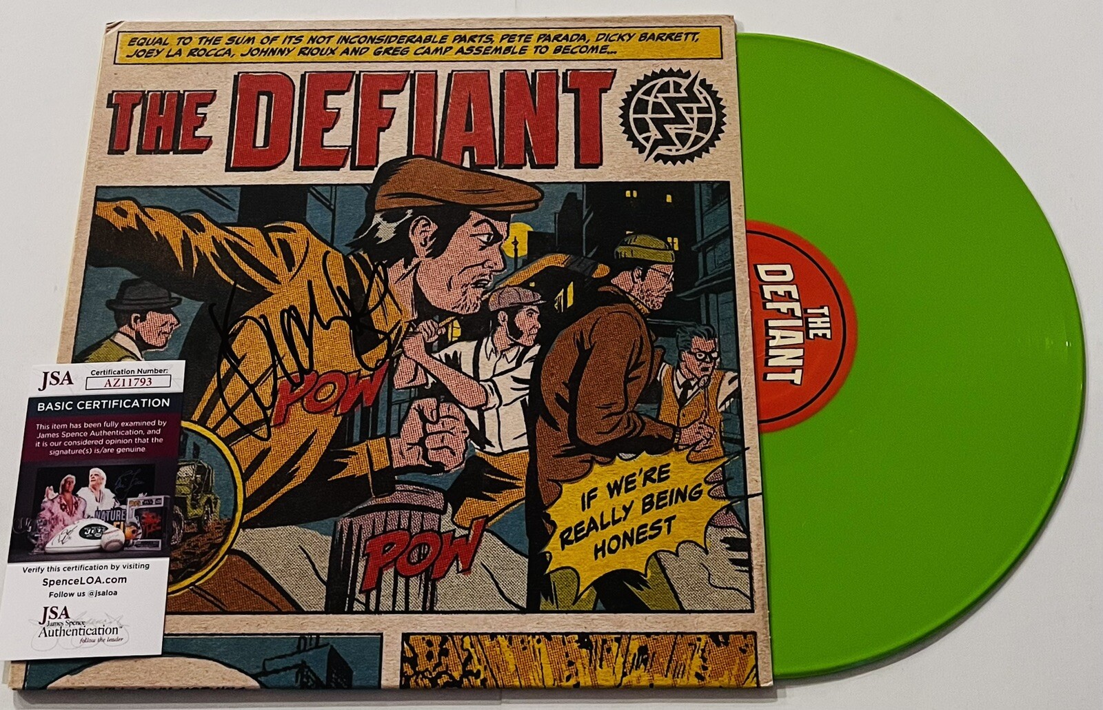 DICKY BARRETT THE DEFIANT SIGNED IF WE'RE REALLY BEING LP VINYL RECORD JSA COA
