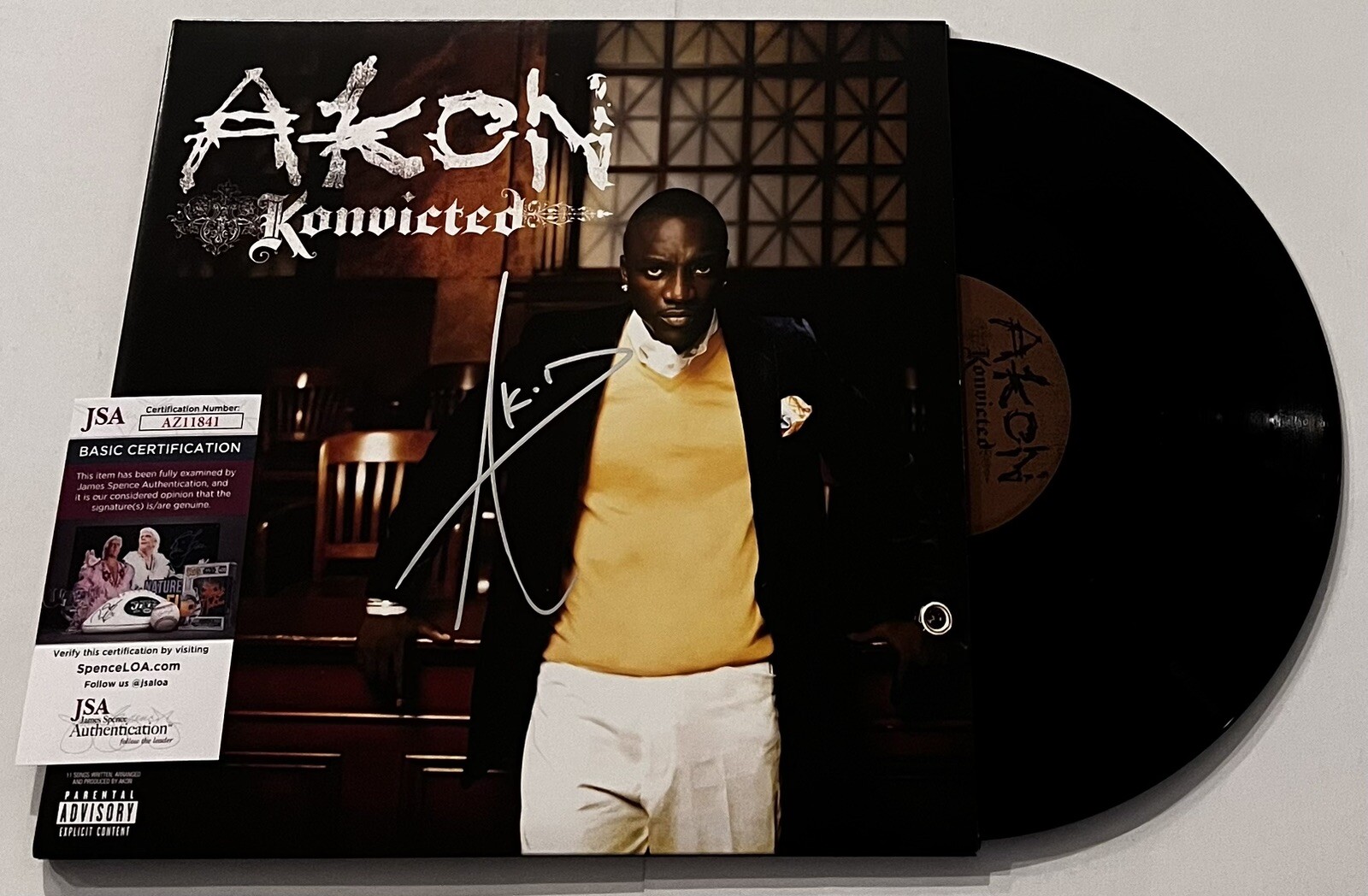 AKON SIGNED KONVICTED LP VINYL RECORD RAP HIP HOP LEGEND JSA COA