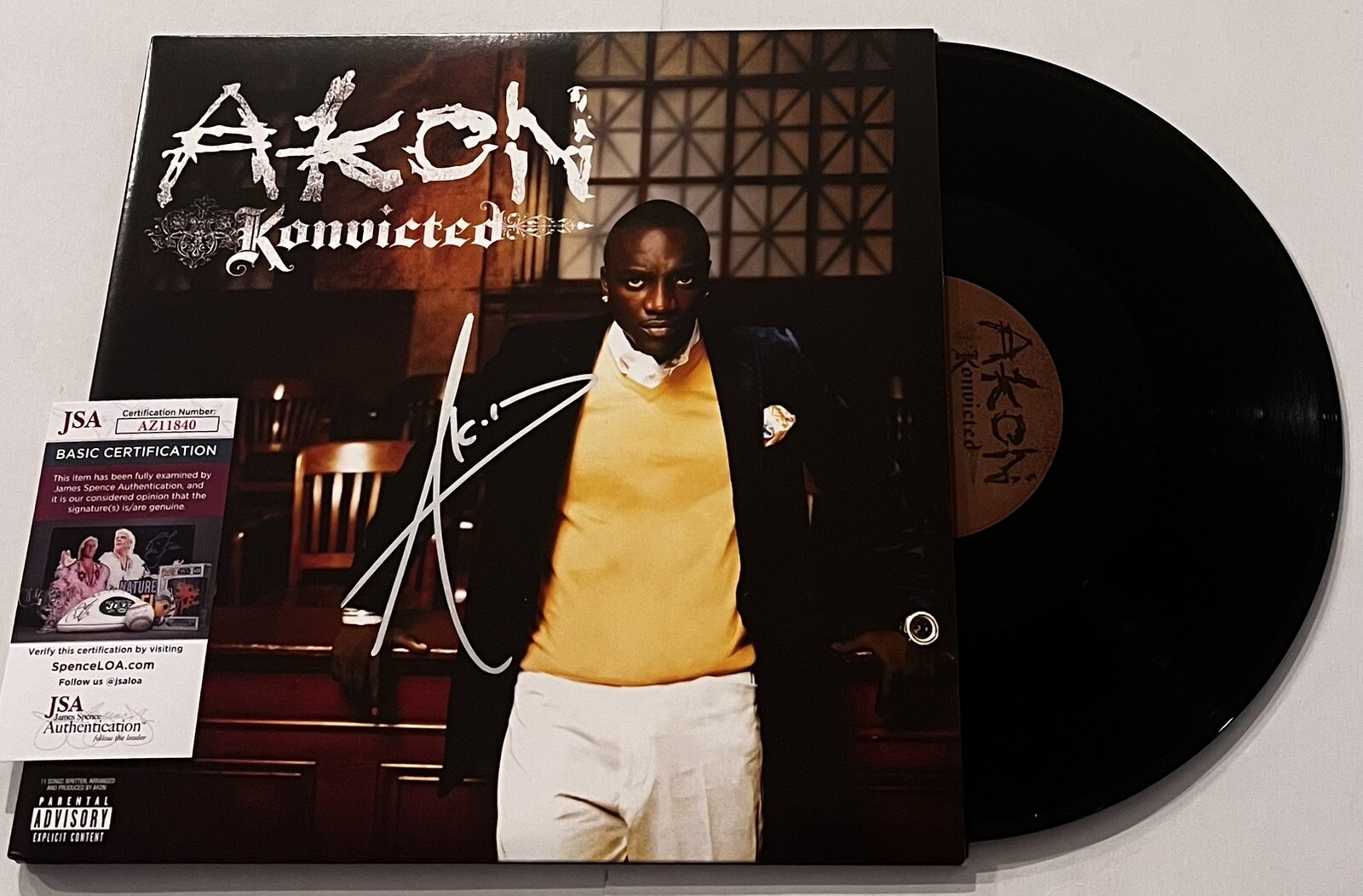 AKON SIGNED KONVICTED LP VINYL RECORD RAP HIP HOP LEGEND JSA COA