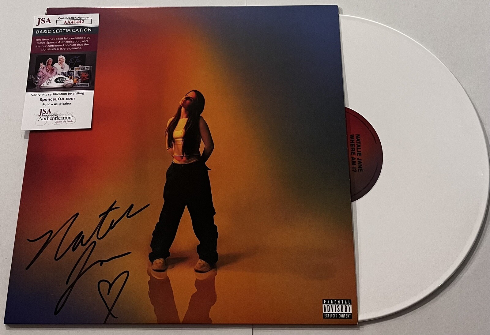 NATALIE JANE SIGNED WHERE AM I? LP VINYL RECORD INTRUSIVE THOUGHTS JSA COA