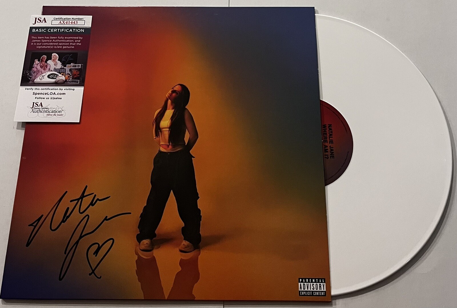 NATALIE JANE SIGNED WHERE AM I? LP VINYL RECORD INTRUSIVE THOUGHTS JSA COA