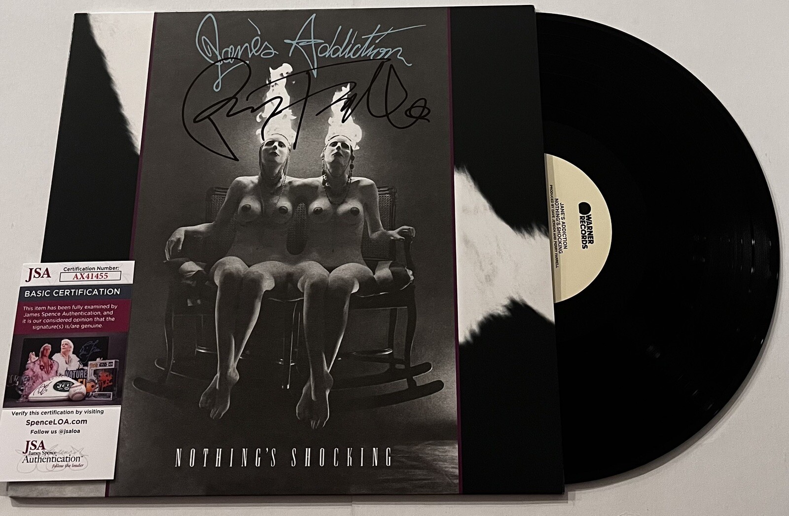 JANE'S ADDICITON PERRY FARRELL SIGNED NOTHING'S SHOCKING LP VINYL RECORD JSA COA