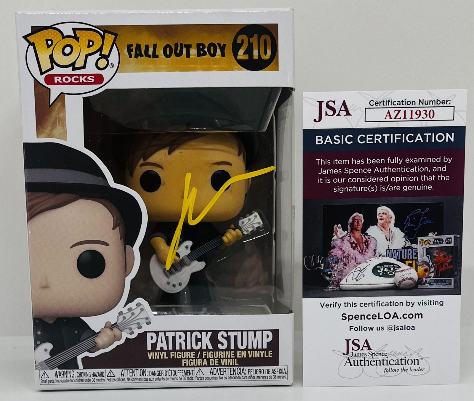 PATRICK STUMP SIGNED POP ROCKS FUNKO FIGURE FALL OUT BOY BAND VOCALIST JSA COA