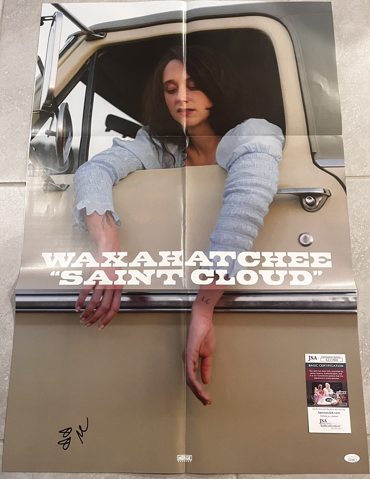 WAXAHATCHEE SIGNED SAINT CLOUD VINYL INSERT POSTER KATIE CRUTCHFIELD JSA COA