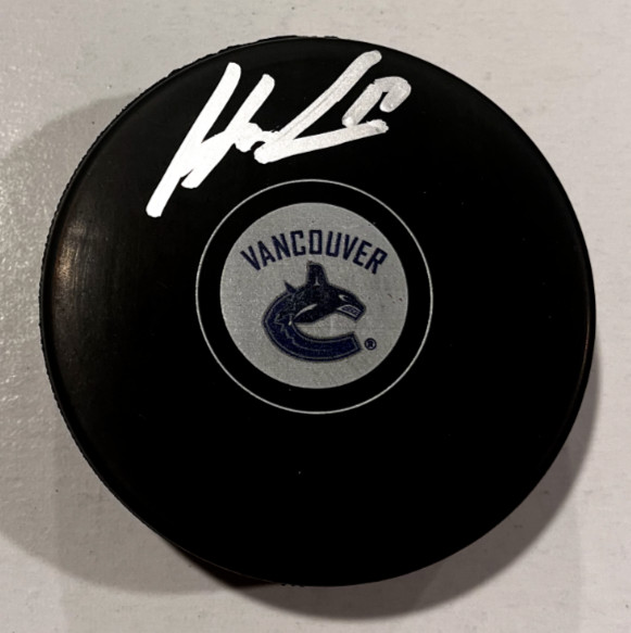 FILIP HRONEK SIGNED VANCOUVER CANUCKS HOCKEY PUCK W/ CASE COA