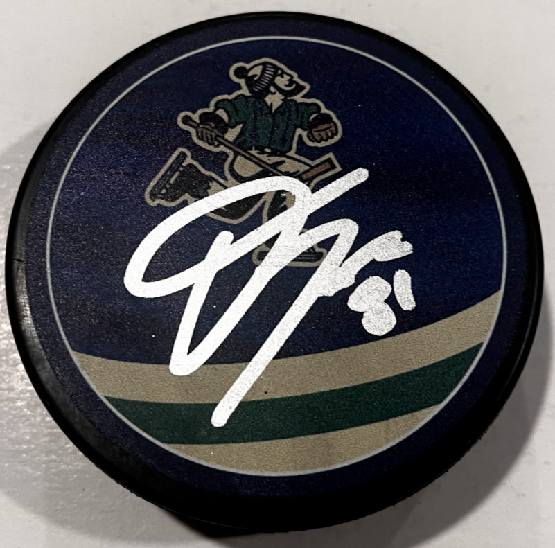 DAKOTA JOSHUA SIGNED VANCOUVER CANUCKS HOCKEY PUCK W/ CASE COA