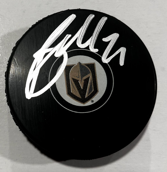 BRETT HOWDEN SIGNED VEGAS GOLDEN KNIGHTS HOCKEY PUCK W/ CASE COA