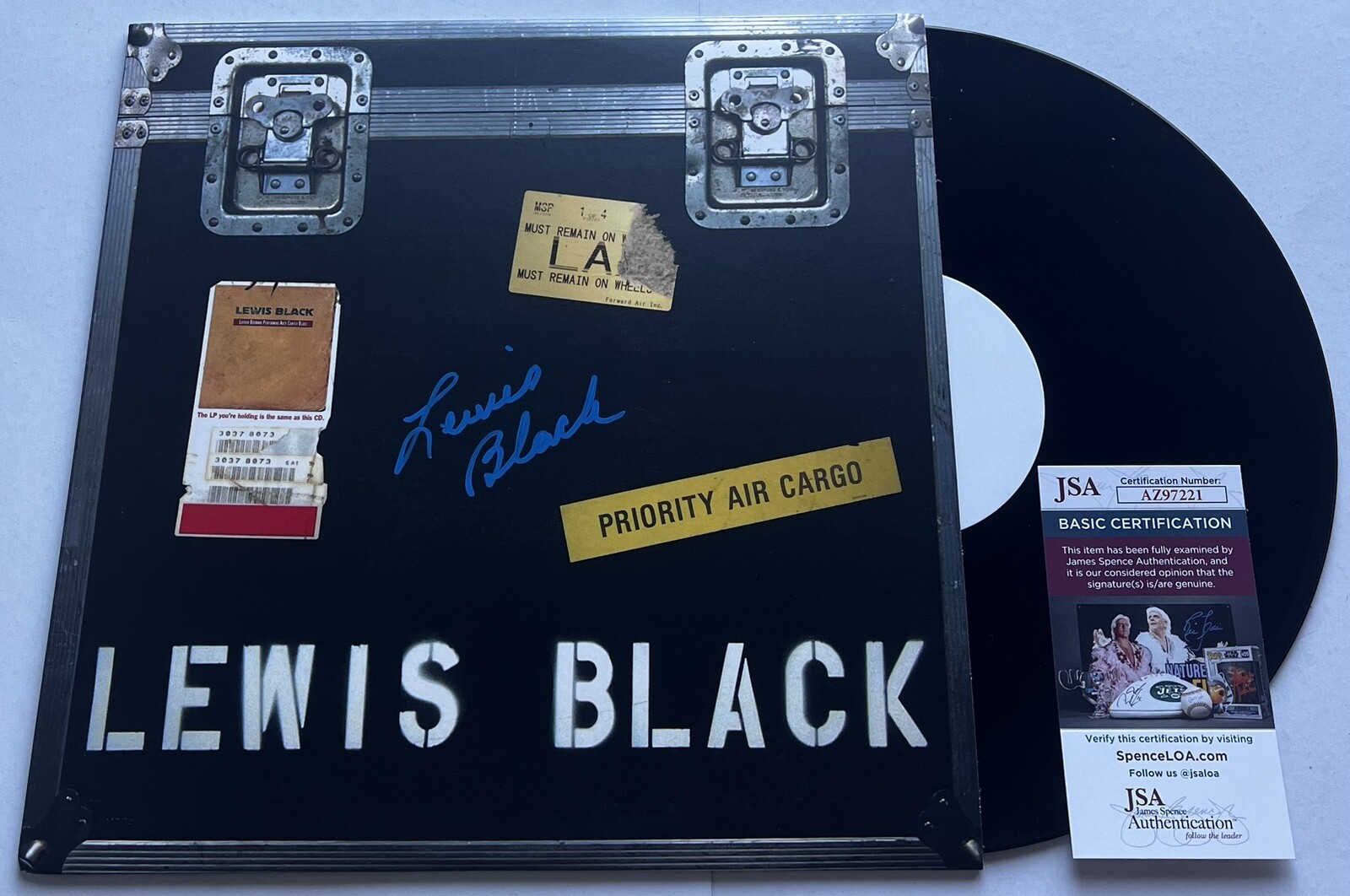 LEWIS BLACK SIGNED PRIORITY AIR CARGO LP VINYL RECORD COMEDY ALBUM JSA COA