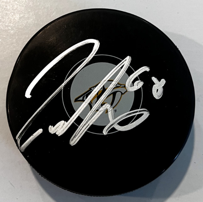 ZACHARY L'HEUREUX SIGNED NASHVILLE PREDATORS HOCKEY PUCK W/ CASE COA