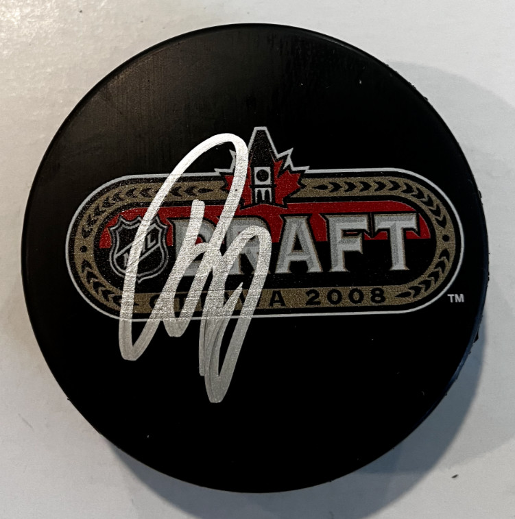 ROMAN JOSI SIGNED NASHVILLE PREDATORS 2008 NHL DRAFT HOCKEY PUCK W/ CASE COA
