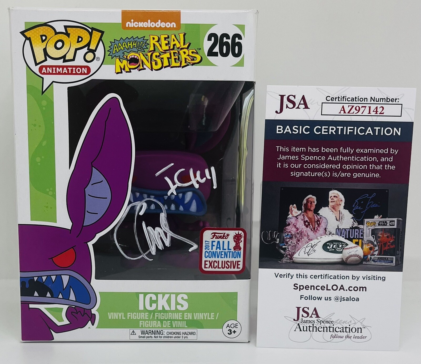 CHARLIE ADLER SIGNED ICKIS POP FUNKO FIGURE AAAHH!!! REAL MONSTERS NYCC JSA COA