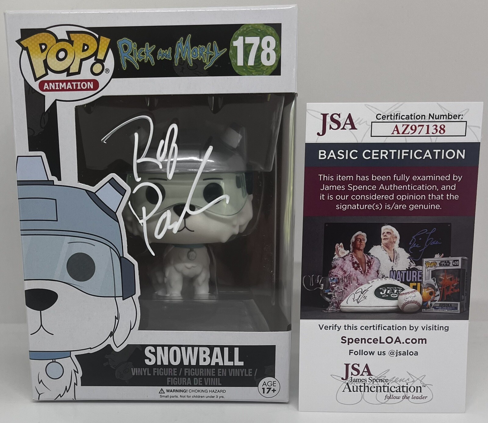 ROB PAULSEN SIGNED SNOWBALL POP FUNKO FIGURE RICK AND MORTY JSA COA