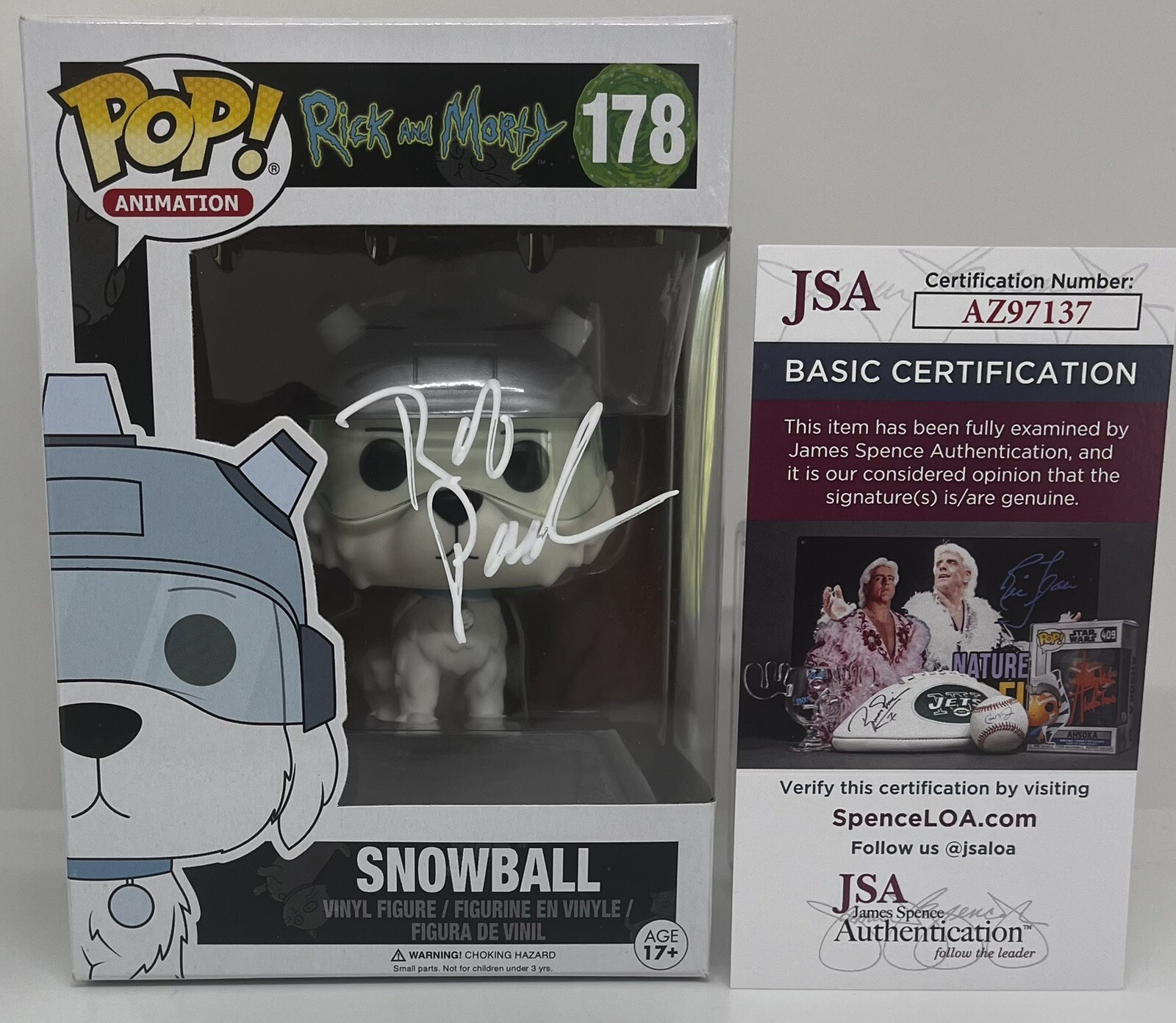 ROB PAULSEN SIGNED SNOWBALL POP FUNKO FIGURE RICK AND MORTY JSA COA
