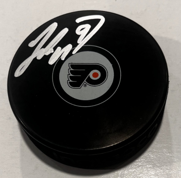 JAMIE DRYSDALE SIGNED PHILADELPHIA FLYERS HOCKEY PUCK W/ CASE COA