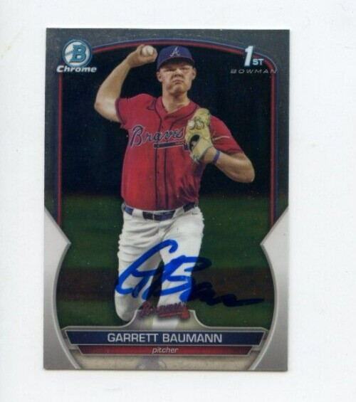 GARRETT BAUMANN SIGNED 2023 BOWMAN CHROME DRAFT CARD AUTO